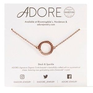 ⭐️ SWAROVSKI Adore by Swarovski Crystal Organic Circle Bracelet Rose Gold NWT